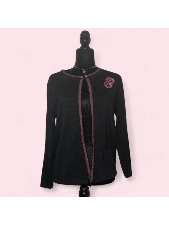 Sweaters - Y2K Coquette Black And Pink Cute Cardigan Soft Girl Aesthetic